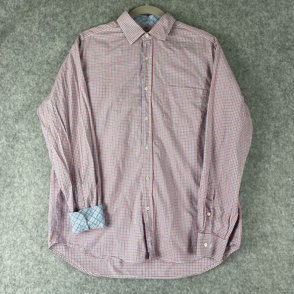 J McLaughlin Shirt Lot of 3 Mens Medium Check Plaid Button Up Cotton Flip Cuff - Picture 13 of 16